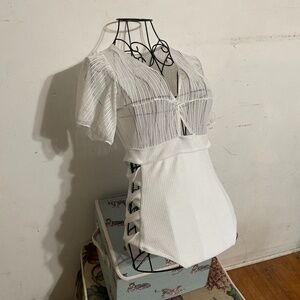 NWOT Sheer white topped bathing suit/ lingerie